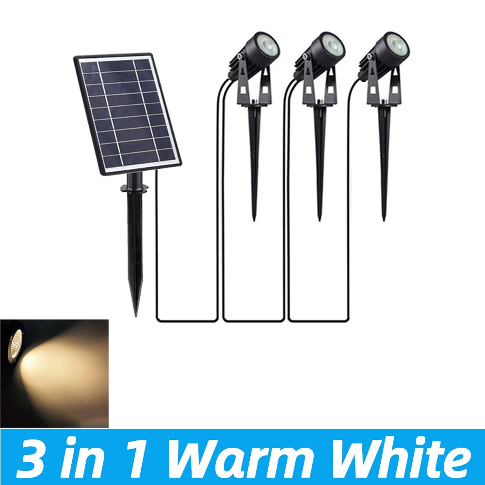 Solar Led Light Outdoor Garden Lights IP65 Waterproof Solar Lamp Garden Decoration Outdoor Spotlights Lawn Path Landscape Lamp: 3 in 1 Warm white