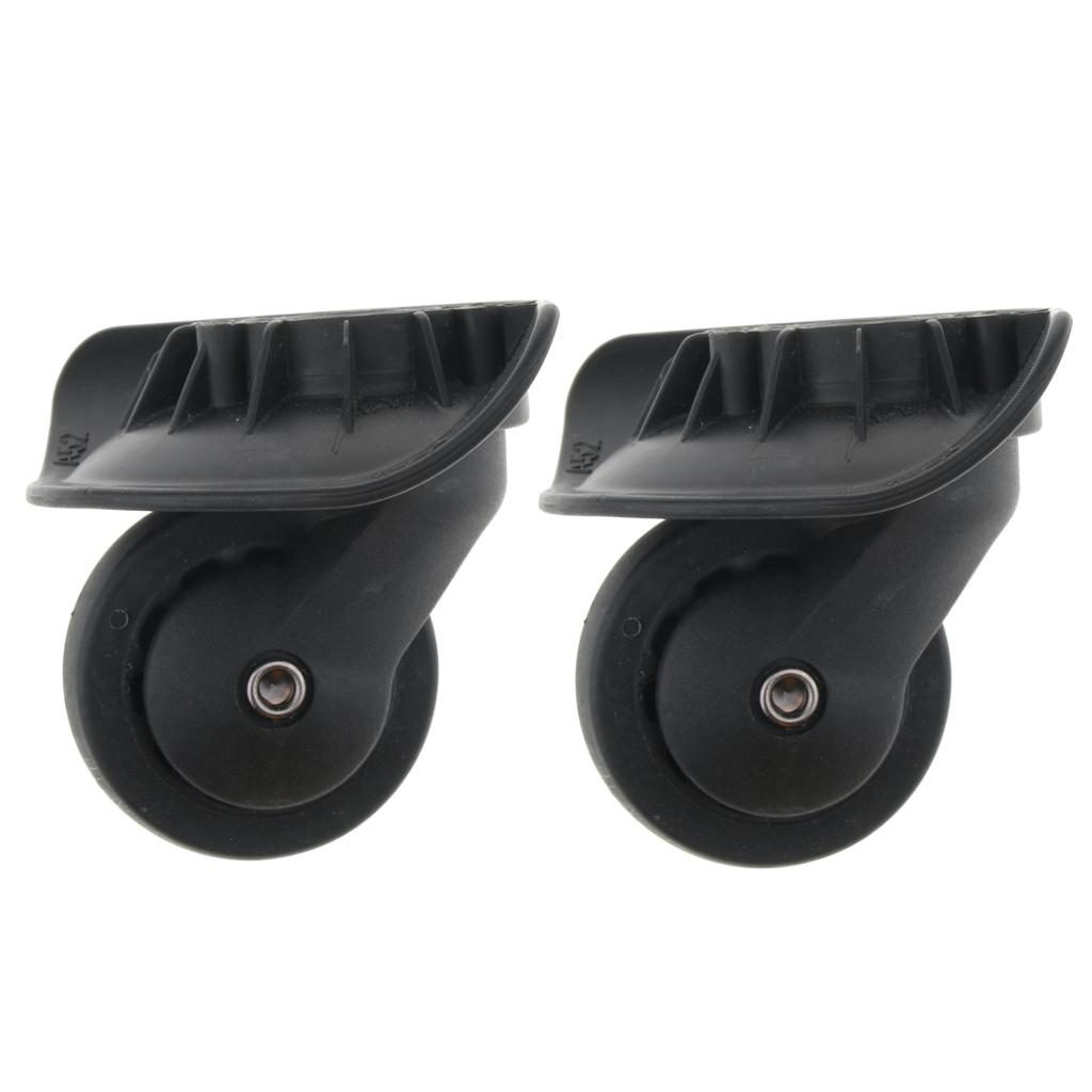 2pcs Luggage Mute Wheel Universal 360 Degree Swivel Casters Black A52-Size L