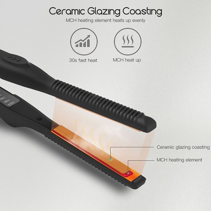 Rizador de cerámica para cabello corto, alisador de Pelo fino, herramientas ajustables de peinado rápido