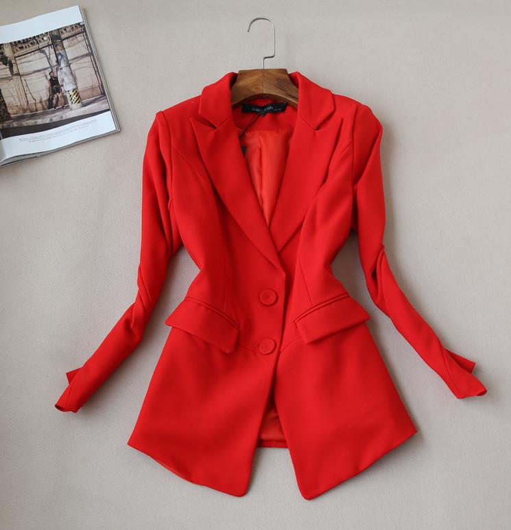 Autumn Business Uniform Women Red Pant Suits Two Piece Set Slim Double Buckle Jacket Office Work Pants Set Mujer