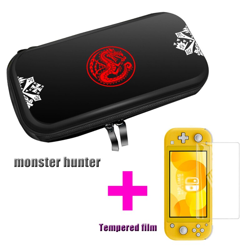 ! Bolsa de almacenamiento para nintendo Switch Lite, mini funda protectora para nintendo Switch, accesorios: monster hunter 2in1