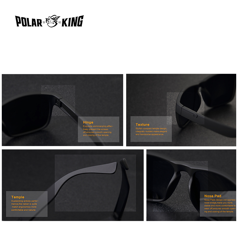 POLARKING, gafas de sol polarizadas para hombres, gafas de sol de plástico, gafas de sol cuadradas a la para hombres, gafas de sol de viaje