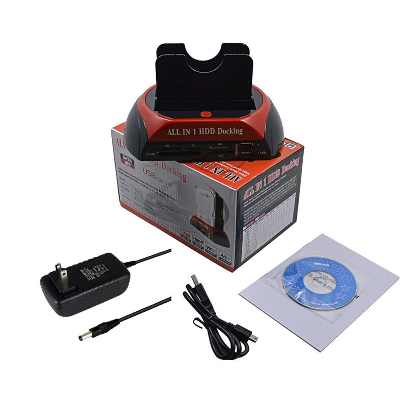 All in One HDD Docking Station with Multi Card Reader Slot for HDD Enclosure 2.5/3.5 inch SATA/IDE Hard Drive Docking Station