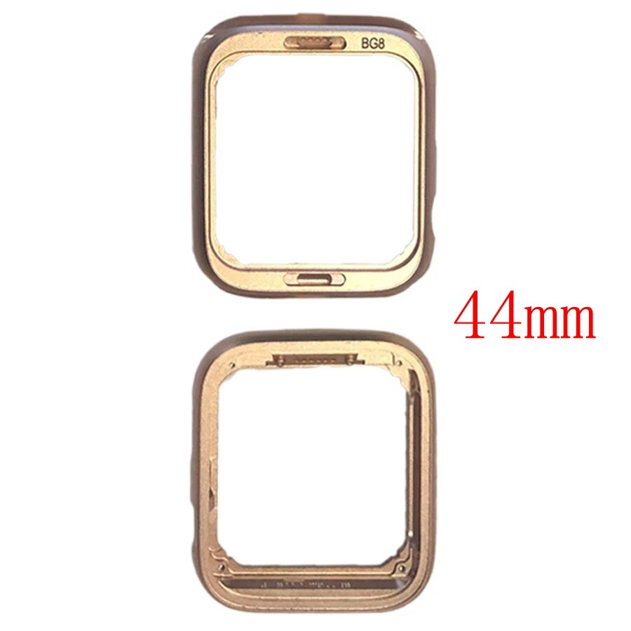 Marco medio de aluminio para Apple Watch Series 4, 5, S4, S5, 40mm, 44mm, reemplazo de chasis medio de placa LCD: S4 S5 44mm Gold