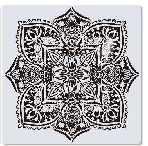 Stor vegg sjablong for maling , 12 tommer stor mandala sjablong for maling: Tzlarge -12
