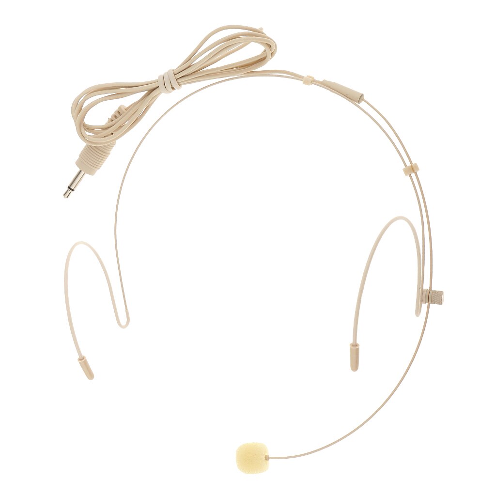 Beige Earhook Mini XLR 3Pin 4Pin 3.5mm Headworn Headset Head-mounted Mic