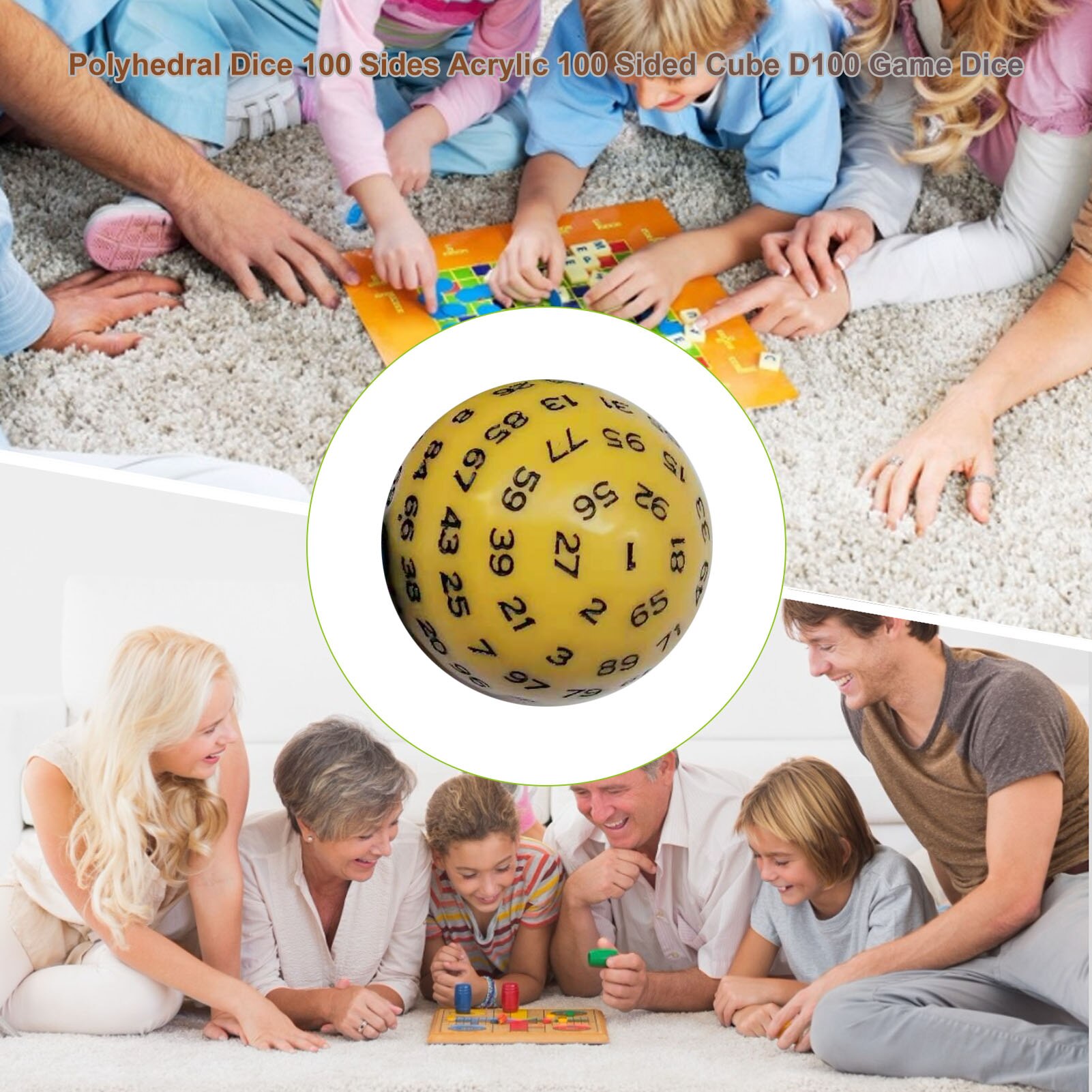 Polyhedral Dice 100 Sides Acrylic 100 Sided Cube D100 Game Dice