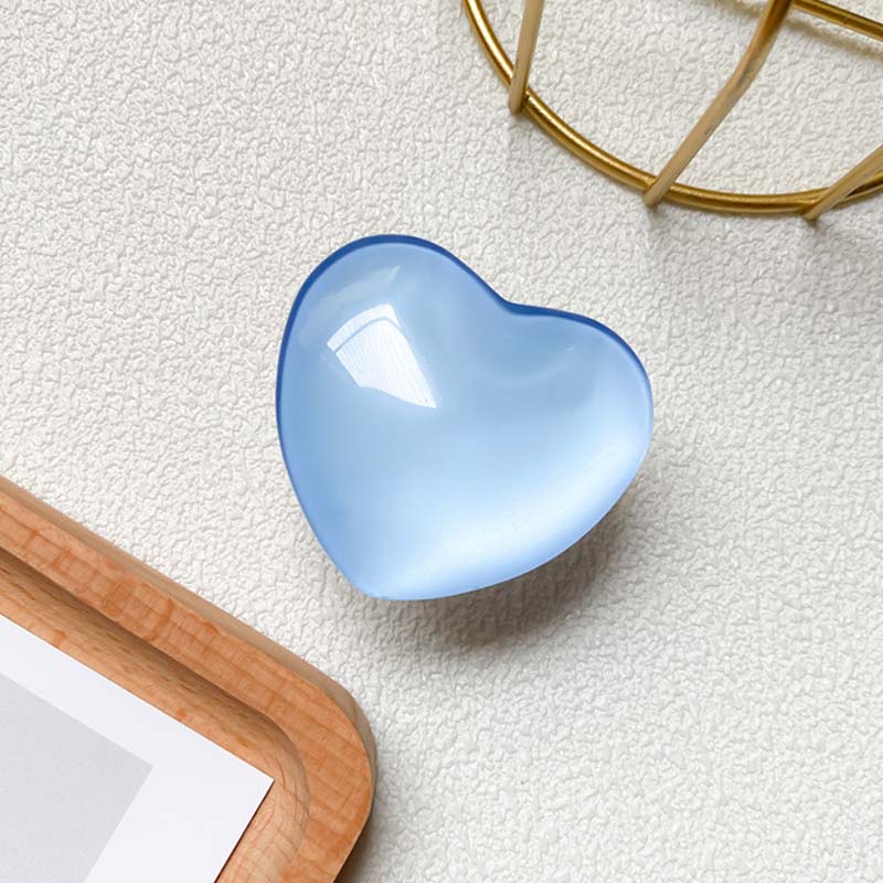 Simple Five-Color Love Phone Stand Clear Gass Material Socket Grip Tok phone accessories: Sky Blue