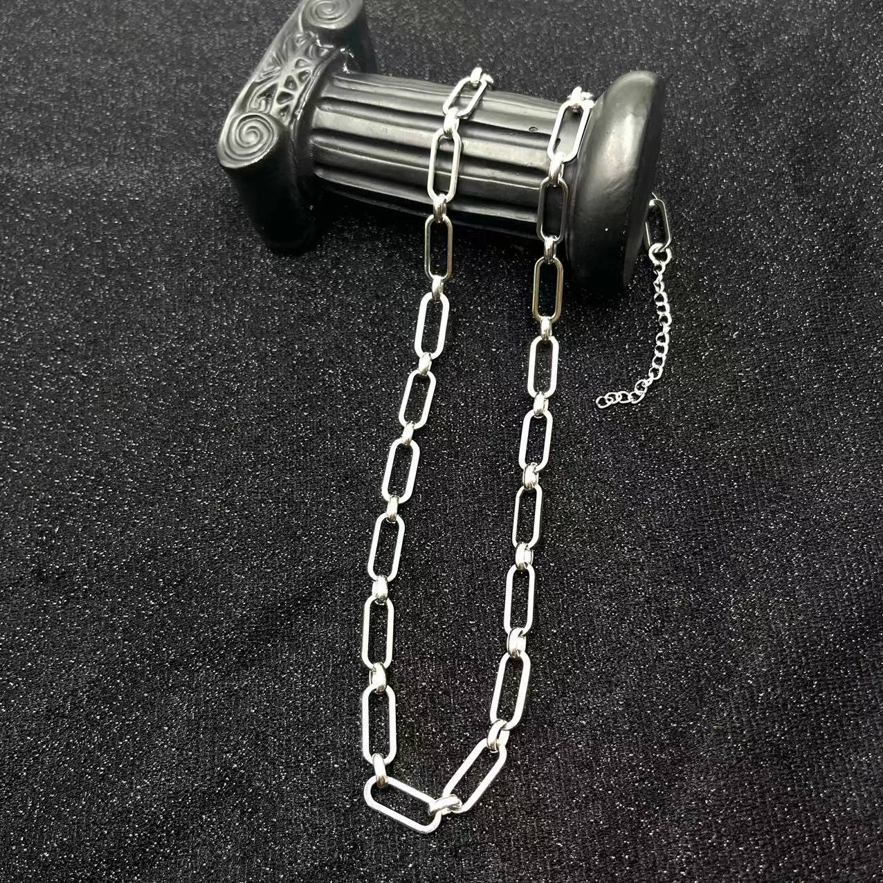 Stainless Steel Chains Hand made Link Necklaces Silver Color Jewelry Never Rub Off Choker: a2