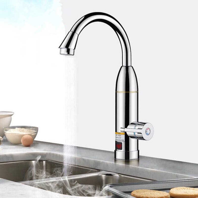 Electric Kitchen Instant Heating Faucet Heater Cold Dual-use Tankless Water Quickly Heating Tap Shower With LED Display