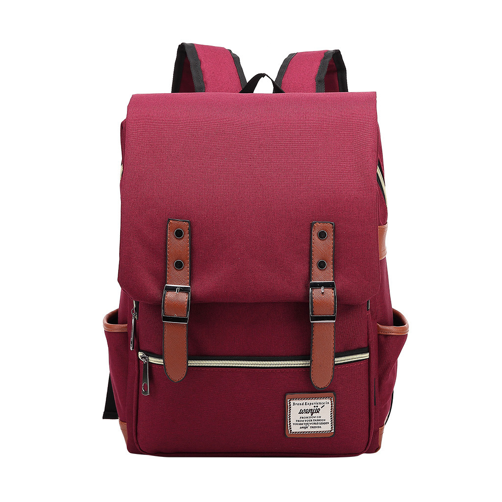 Vintage Laptop Backpack Women Canvas Bags Men canvas Travel Leisure Backpacks Retro Casual Bag School Bags For Teenager#: Khaki