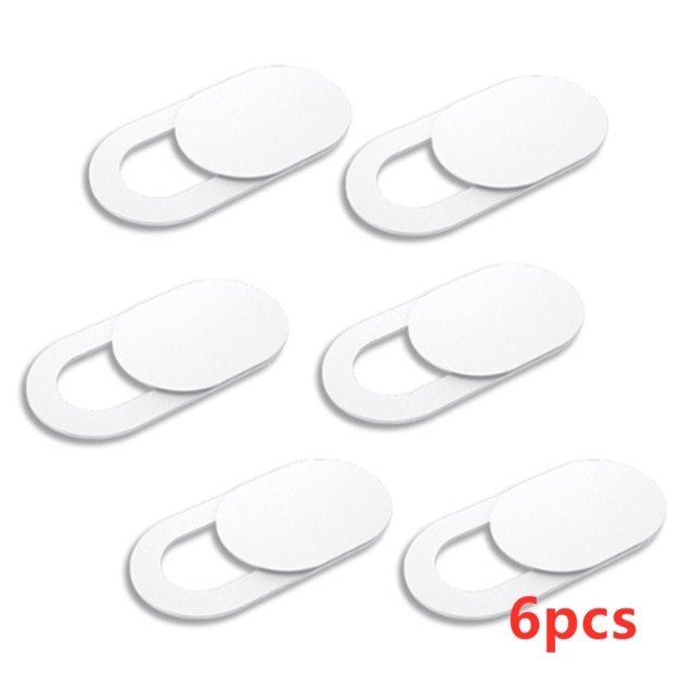 Web Cam Cover Shutter Magnet Slider Universal Antispy Camera Cover For Web Laptop iPad PC Macbook Tablet lenses Privacy Sticker: 6 PCS White