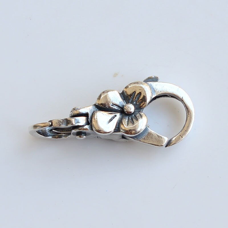 Authentique fermoir mousqueton en argent sterling à 925 grosses fleurs pour bracelet troll européen