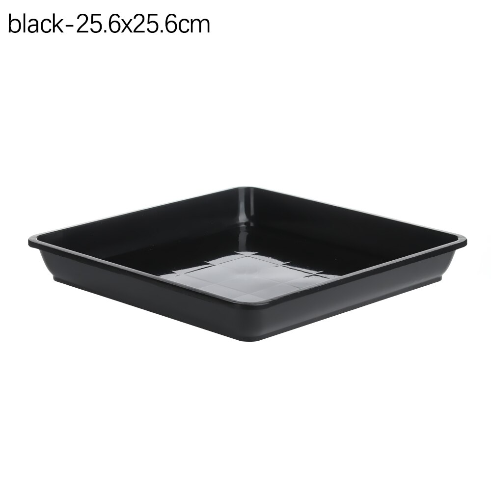 1PC Langlebige Pflanze Untertasse Drip Trays Kunststoff Tray Untertassen Indoor Outdoor Garten Blumentopf Platz Home Garten Liefert: black 25.6x25.6cm