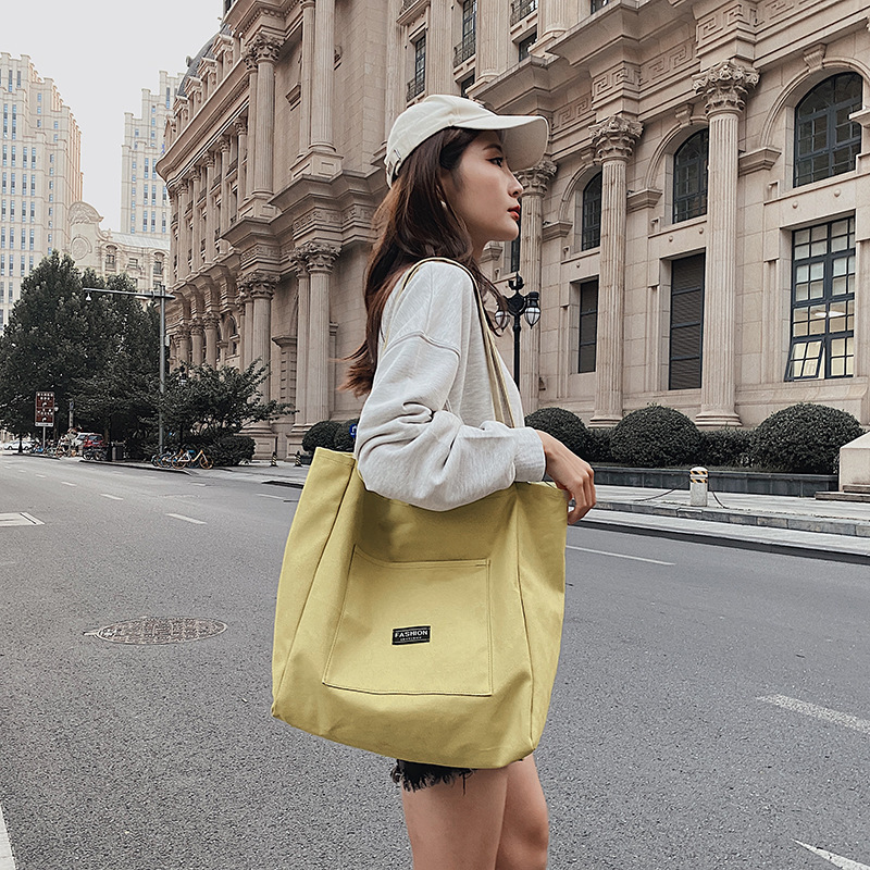 Totes Vrouwen Shopper Tas Dames Canvas Winkelen Handtassen Grote Capaciteit Eenvoudige Mode Effen Vrouwelijke Schoudertas