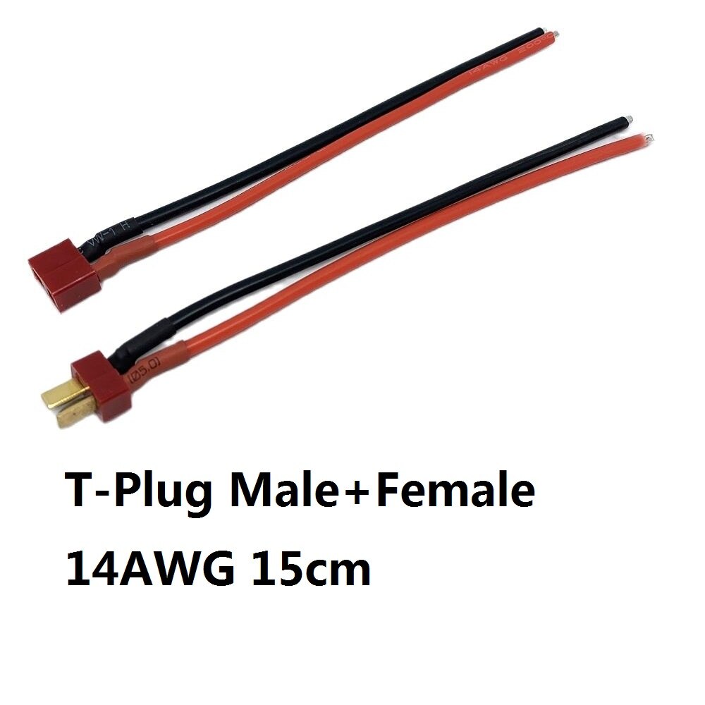 Commercio all&#39;ingrosso 100mm 150mm T spina connettore batteria 12AWG 14 AWG prolunga cavo fai da te maschio e femmina cavo batteria 10cm 15cm: 14AWG 1 pair 15CM