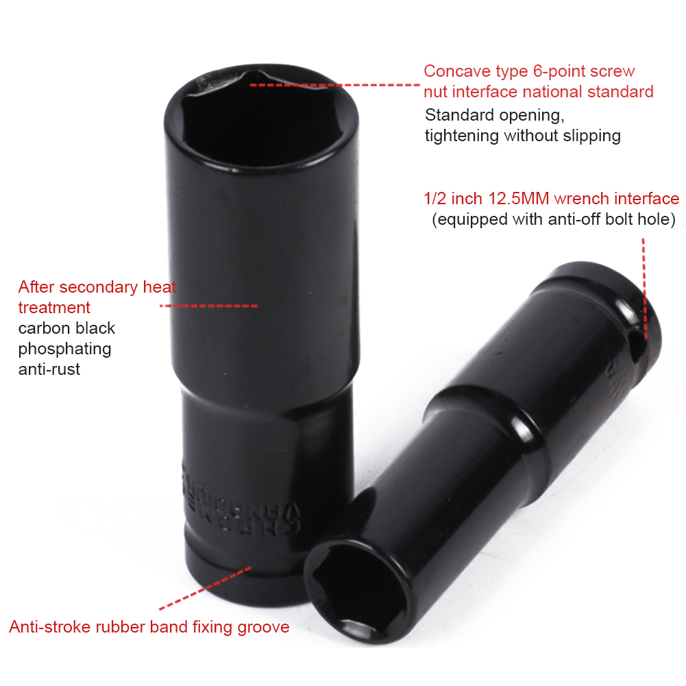 Meterk 1/2 Inch Socket Wrench Set Hexs Socket Head 8~32mm Adapter Spanner Converter Electric Impact Wrench Socket Sets