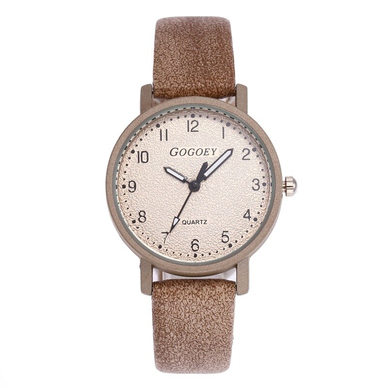 Gogoey Vrouwen Horloges Luxe Lederen Dames Horloge Horloge Vrouwen Armband Horloges Klok Relogio Feminino Saat: khaki