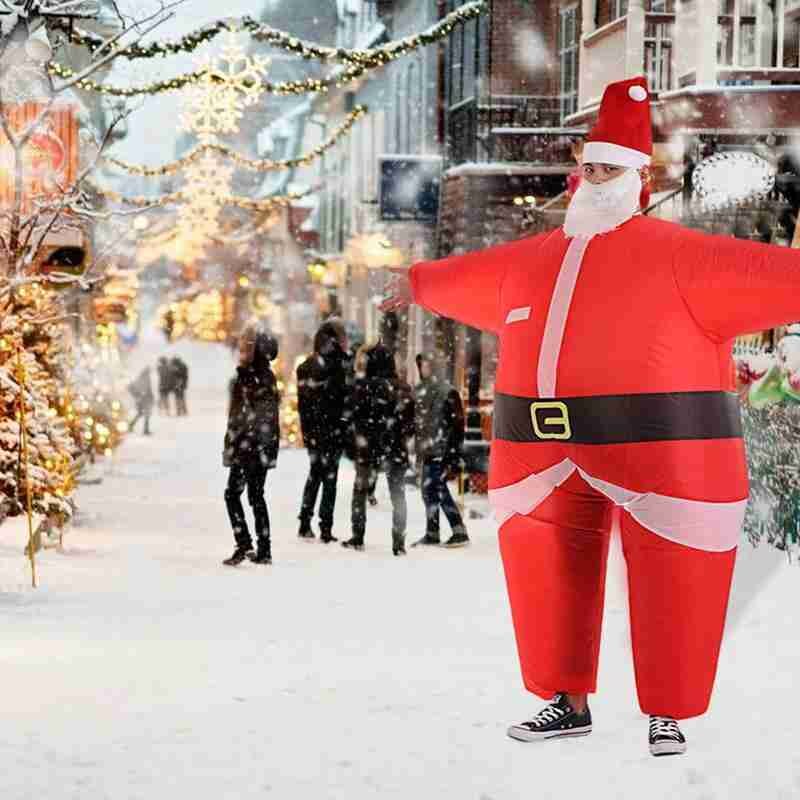 Kerstman Opblaasbare Pak Voor De Grote Markt Grappige Cartoon Opblaasbare Kleding Stadium Pop Rekwisieten Prestaties Kleding P7W2