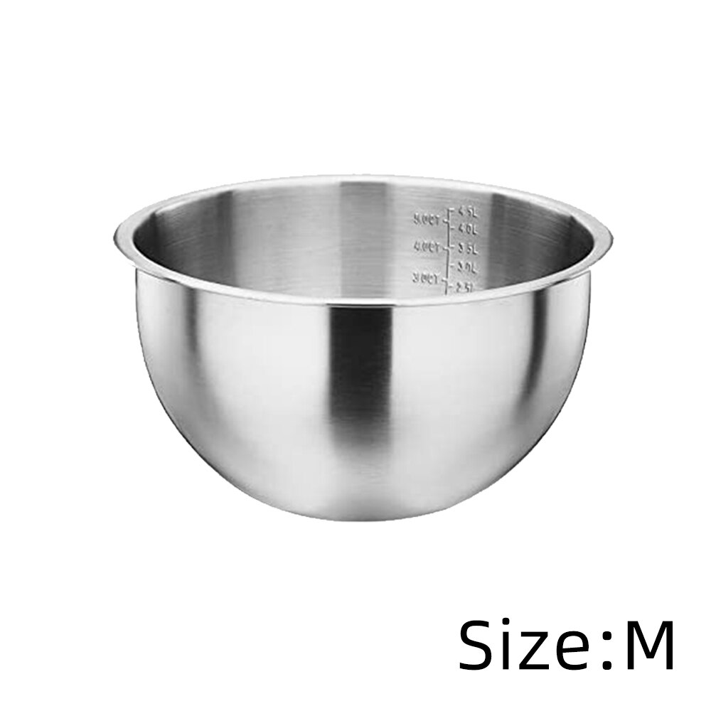 304 Rvs Kommen Mengkom Met Schaal Diepe Mengen Ei Kommen Non Slip Keuken Metalen Kom Voor Bakken Salade koken: Diameter 20cm