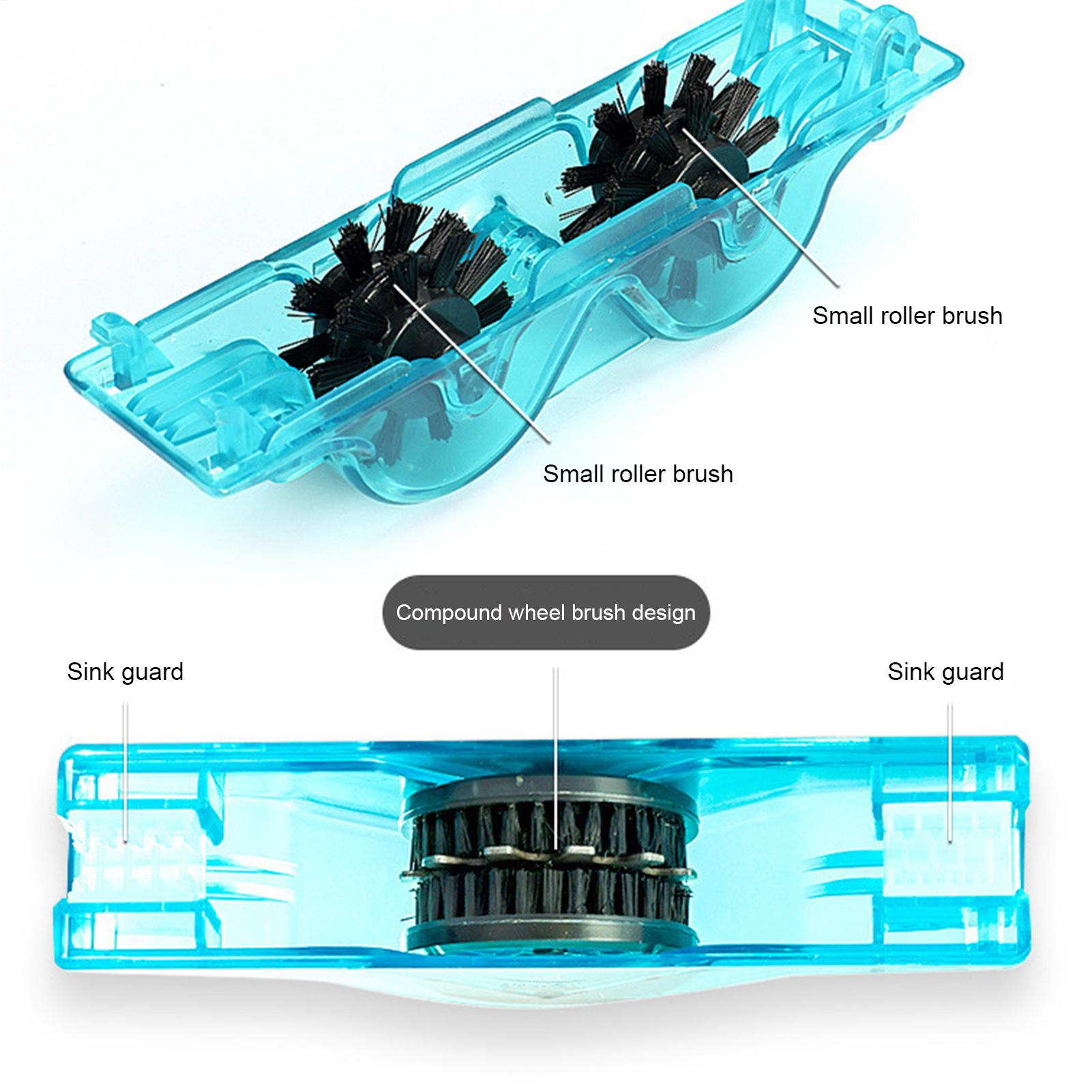 Kettenreiniger für Radfahren mit Rotierenden Bürsten, Präzise Faltbare Fahrradpflege-Zubehör für Getriebe und Kassetten