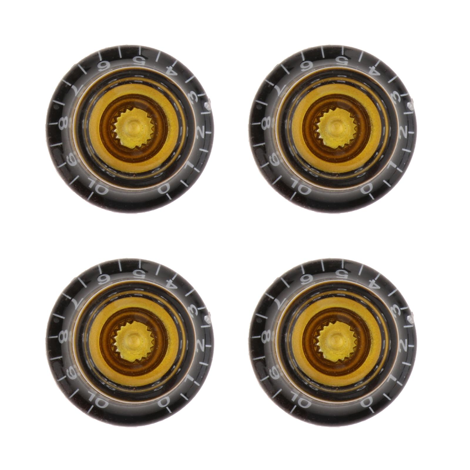 Perillas de Control de volumen y tono de guitarra eléctrica, 4 Uds., perilla de Control de velocidad de guitarra con número, reemplazo de sombrero superior para guitarra eléctrica: style 2
