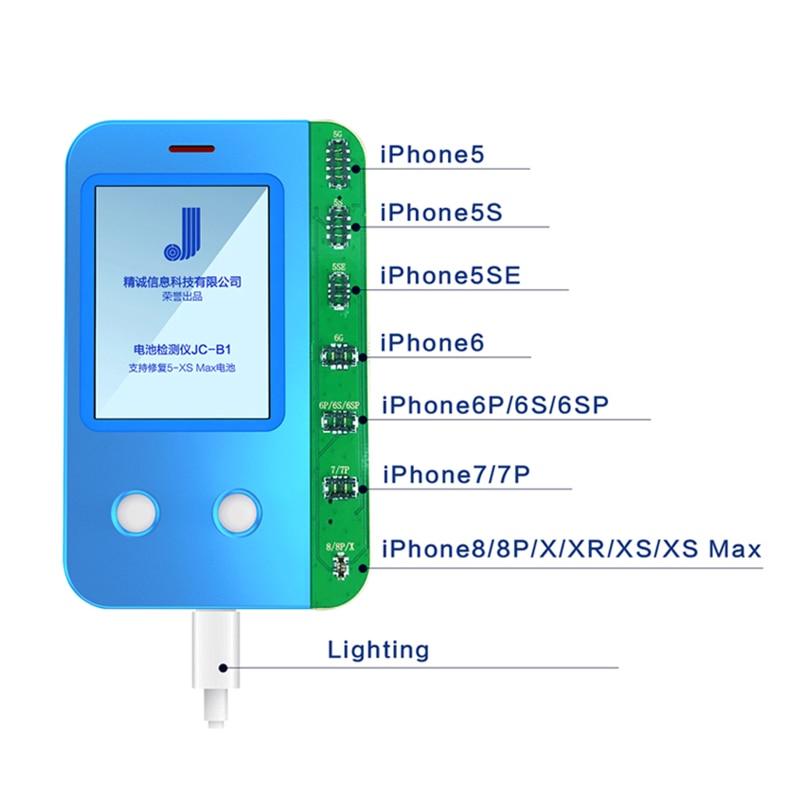 Jc  b1 batteritestboks batterireparationstest programmeringsboks til iphone 5/6/6s/7/8/ x xs xs max xr