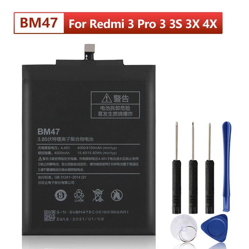 Replacement Battery BN30 BN42 BN40 BM47 For Xiaomi Redmi 4A Redmi 4 Pro Redmi 3 3S 3X 4X Redmi 3 Pro Battery