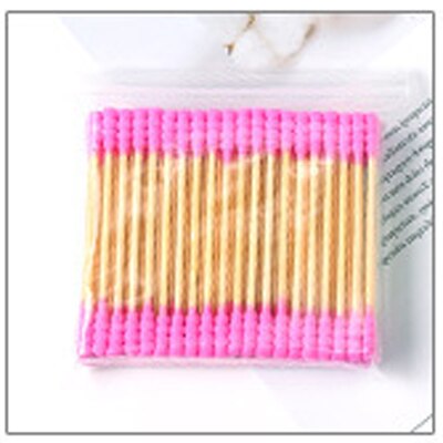 1Pack Disposable Cotton Swab for Nose Ears Face Lip Cleaning Wood Sticks Buds Cotton Swab Double-ended Swab Makeup Remover: 1pack E