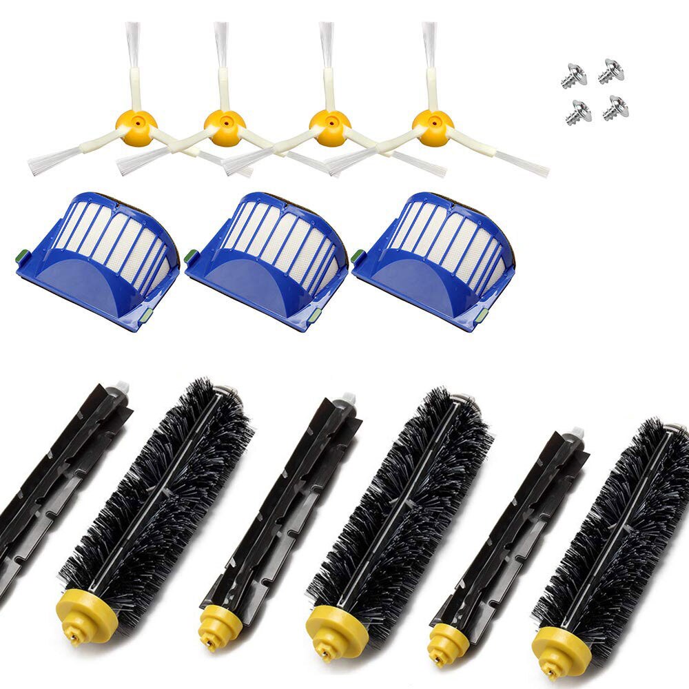 Kit Ruote E Spazzole Per IRobot Roomba Serie 500/600/700 – Accessori Di Ricambio Con Spazzole Laterali, Setole E Battitore