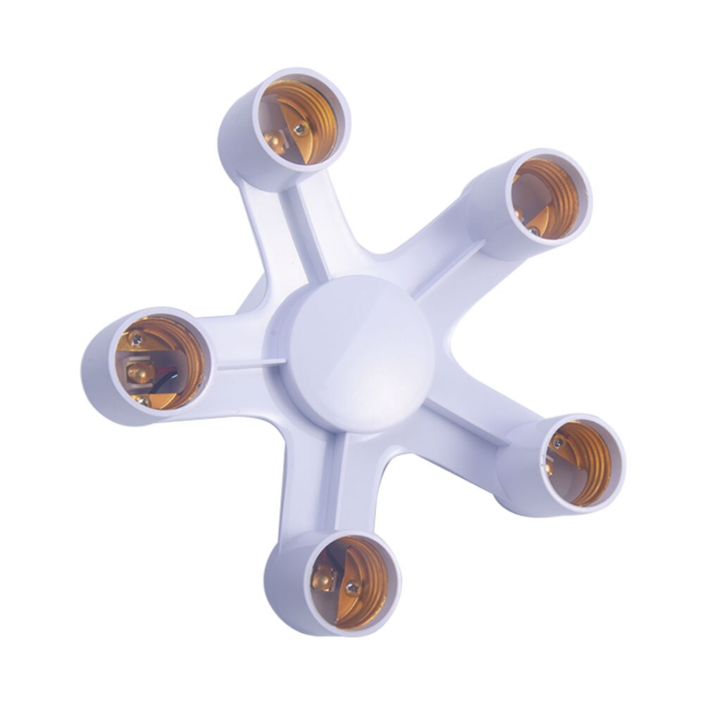 4 kop  e27 fitting adapter 4 in 1 100w 85-285v compatibel met standaard gloeilamp  e27 basis verleng splitter stekker lamphouder: Beige