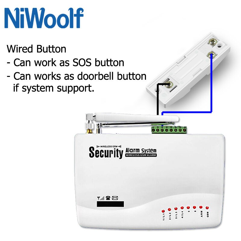 2 Pcs Wired Panic Button For Home Alarm System Wired Door Bell Button if system support, Cable Buttons For Access control system