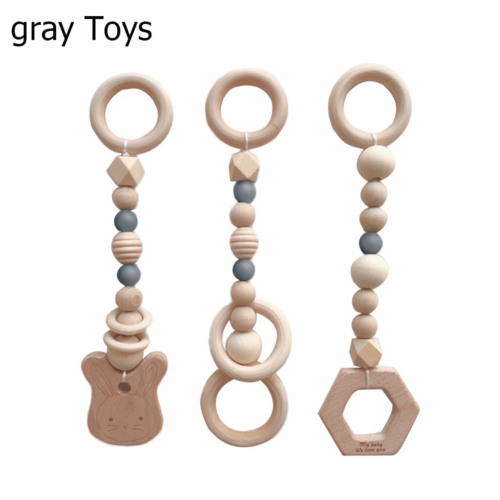 Jouet de gymnastique nordique pour bébés | Jouet avec anneau, cadre en bois, porte-vêtements, , décor pour chambre d'enfants A10: B-Gray Toys