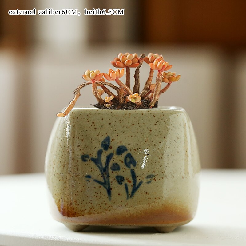 Flower Pots Blue-and-White Porcelain Succulent Cactus Pots Plant Garden Ceramic Planter Pots Outdoor Garden Home