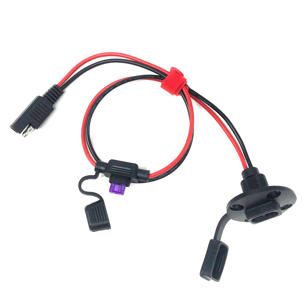 DIY SAE Socket Sidewall Port Waterproof SAE Quick Connect Solar Panel Mount 16AWG SAE Cable for Solar Generator Battery Charger