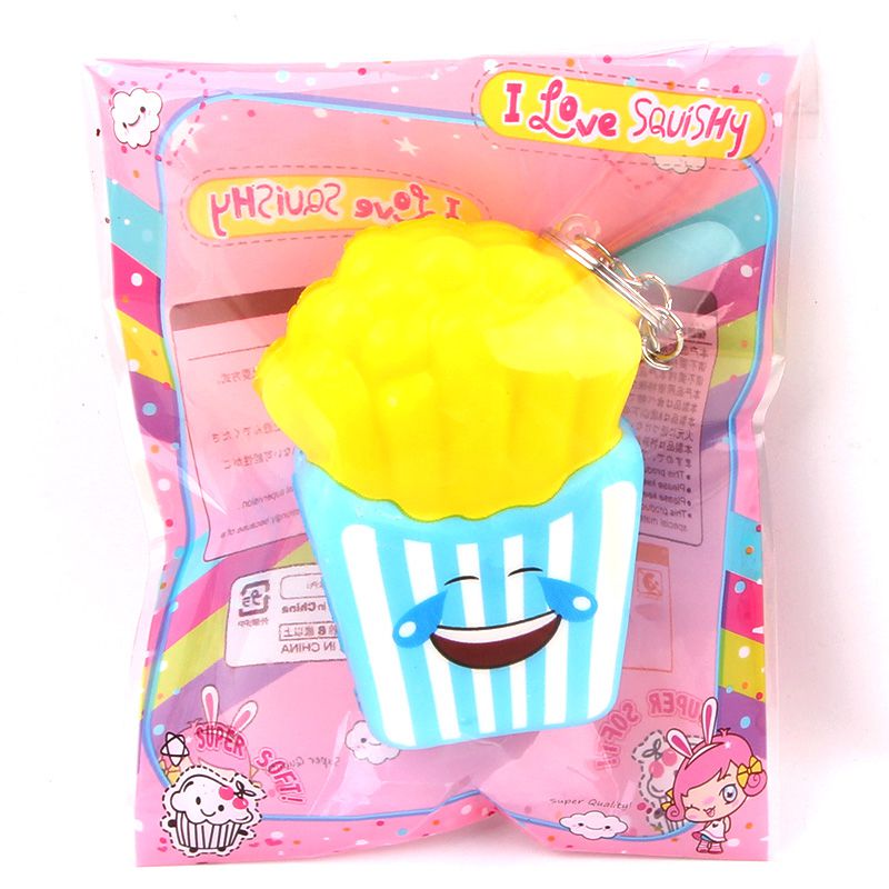 Mini frites avec anneau de clé | simulation nourriture 1 pièce, breloques parfumées, poignet à main, jouets Squishy, décor de ferme, couleur aléatoire