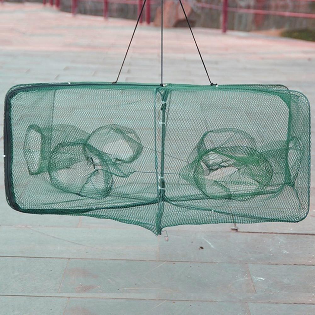6/8/12/16 Holes Folded Portable Hexagon Fishing Net Crayfish Fish Automatic Trap Shrimp Carp Catcher Cages Mesh Nets CrabTrap