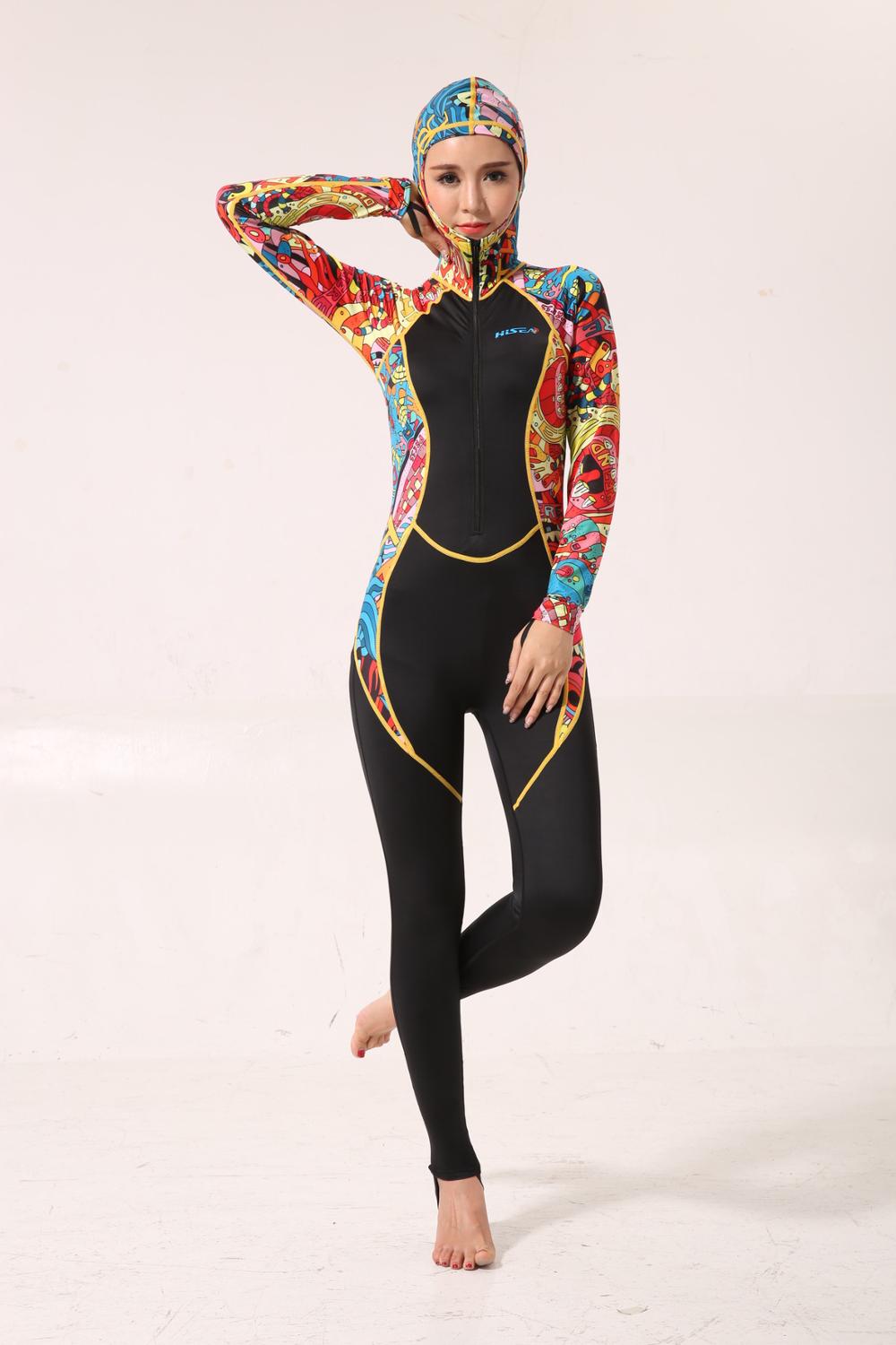 0.5mm Women free Wetsuit Outdoor Stitching Surf Diving Equipment Jellyfish Clothing Long Sleeved Piece Fitted Printing Hisea