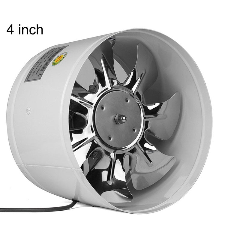Ventilador de conducto en línea de 4 pulgadas/6 pulgadas, Booster de escape, Ventilación de enfriamiento de aire, cuchillas metálicas 889