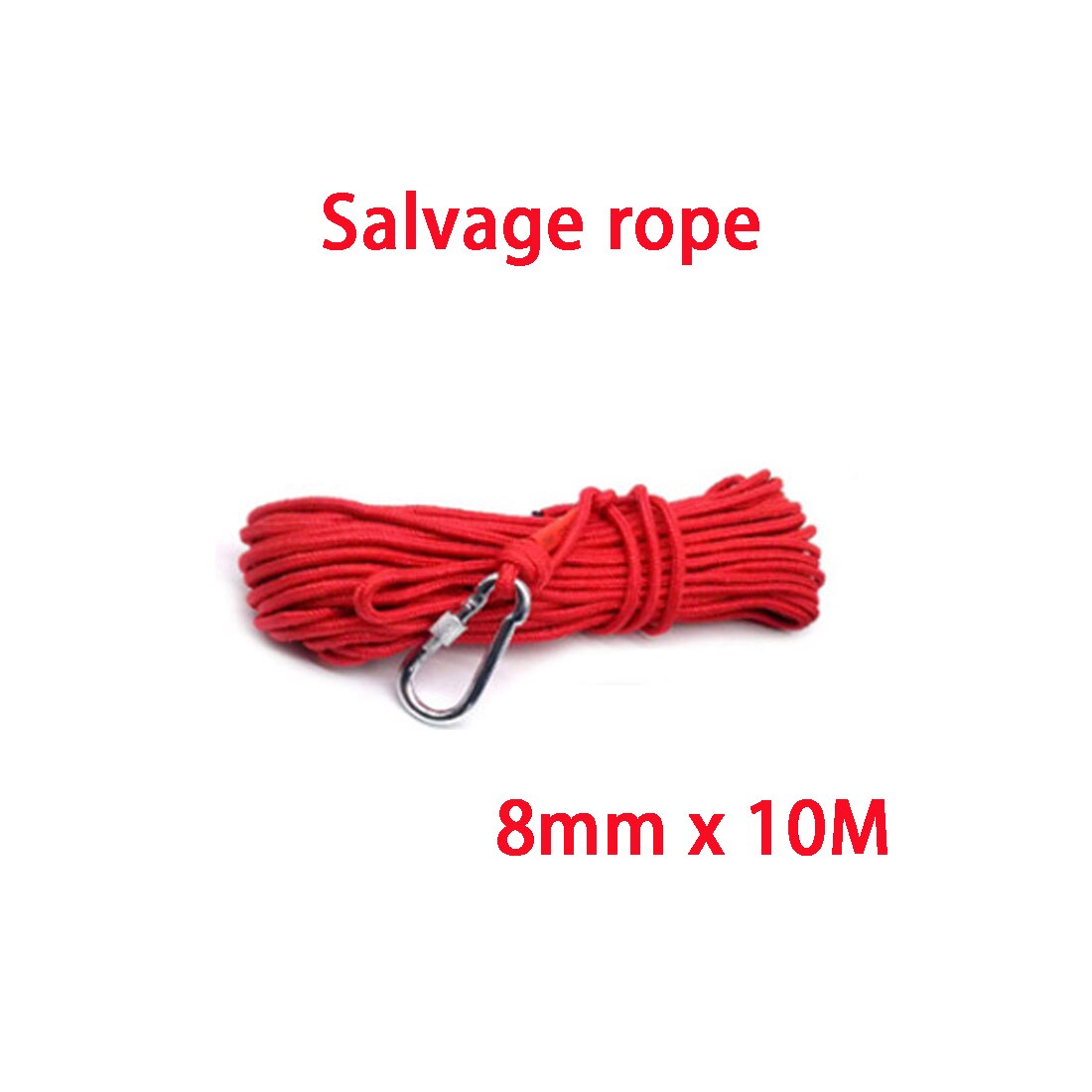 Dubbele Kant Zoeken Magneet Super Sterke Neodymium Magneet Vissen Salvage Magneet Zee Vissen Houder Trekken Montage Pot Met Ring: 8mmx10M Salvage Rope