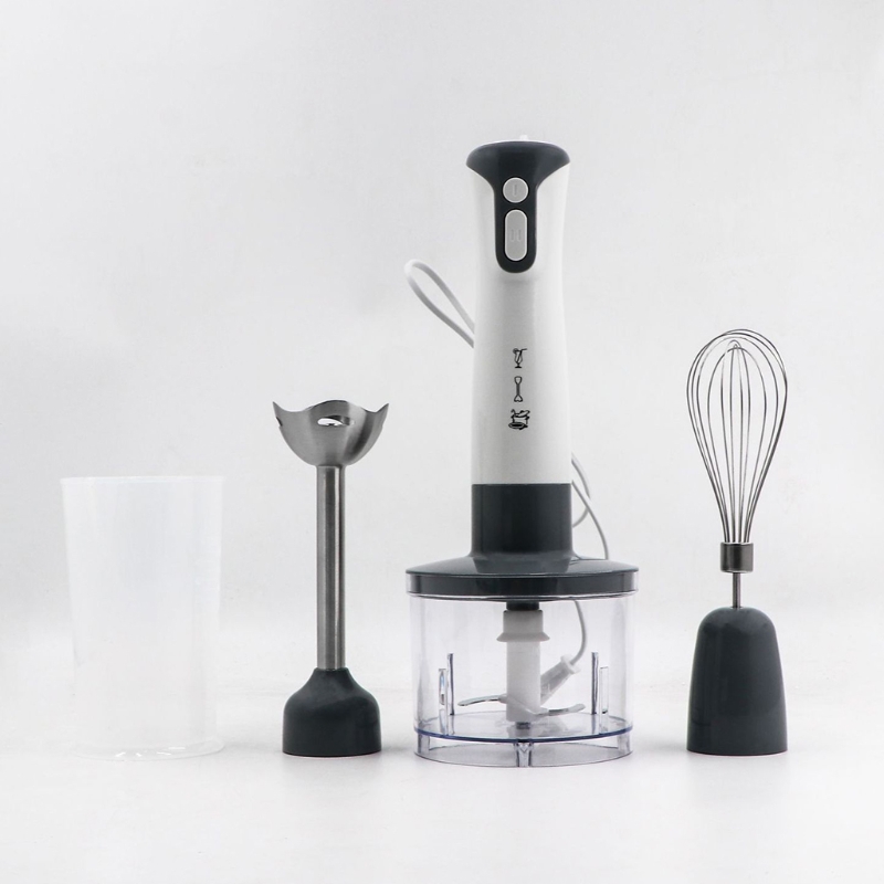 Hand Blender Mixer 600W Handheld Blender w/ 1 Handheld Blender 1 Chopping Bowl 1 Blending Beaker 1 Whisk EU Plug