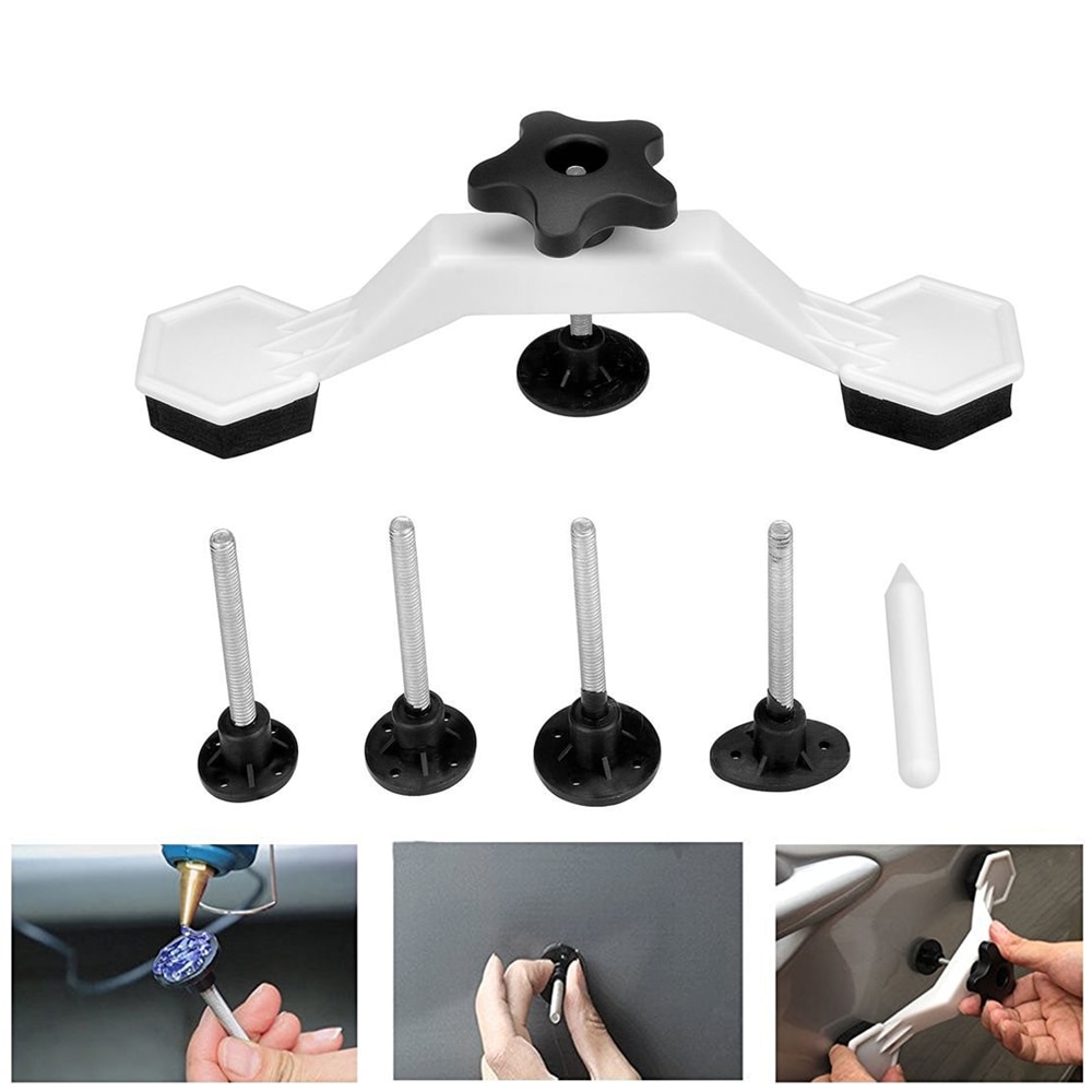 PDR Paintless Dent Repair Puller Body Damage Fix Tool Pulling Bridge Puller Dent Removal Glue Tabs Hand Repair Tools Kit Set