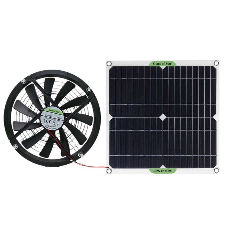 Portable 100W Outdoor Solar Exhaust Fan Air Extractor Mini Solar Panel Powered Ventilator Fan for Chicken Dog Pet Poultry Hous