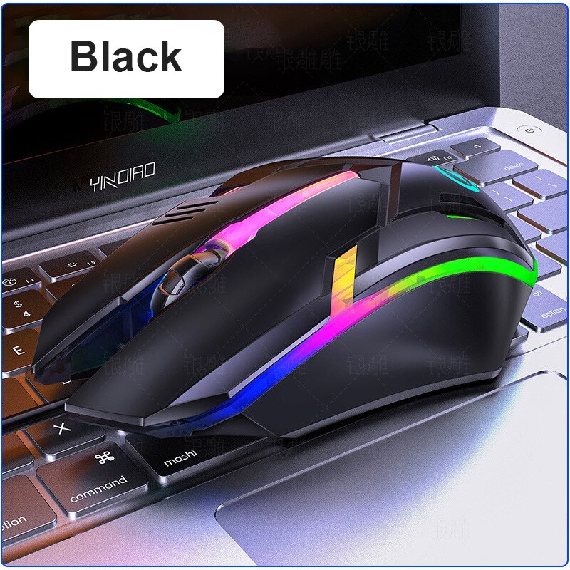 Gaming mus med mix färg led andningsljus 1200 dpi usb kabelbundna ergonomiska gaming möss för pc laptop mus spelare: 2