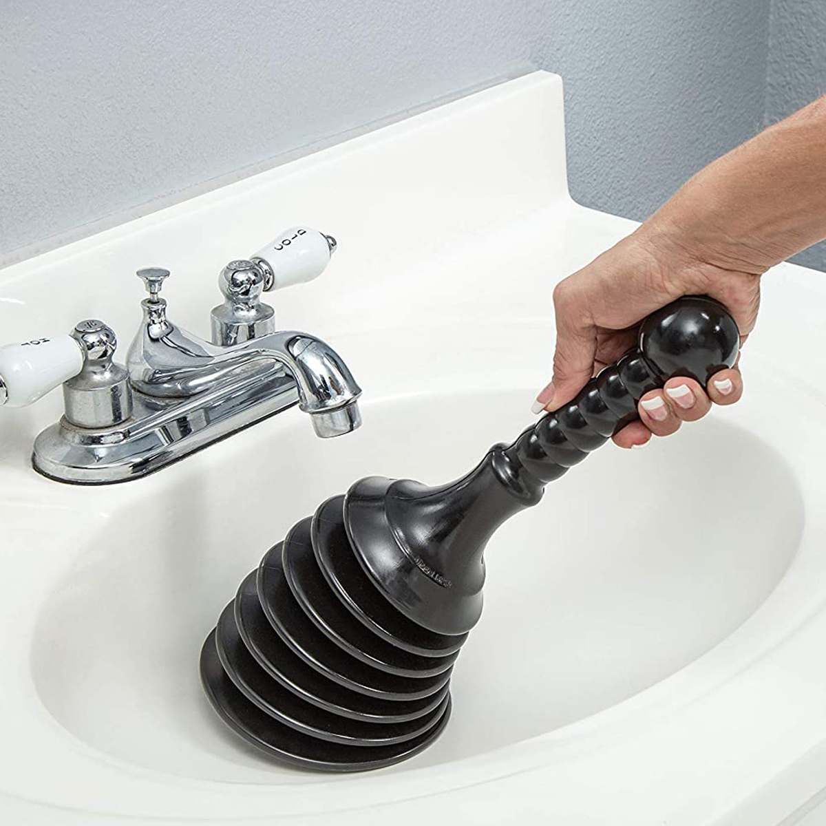 Black Rubber Head Plastic Handle Detachable Heavy Toilet Plunger Toilet Suction Powerful Toilet Suction Sewer Pipe Dredger