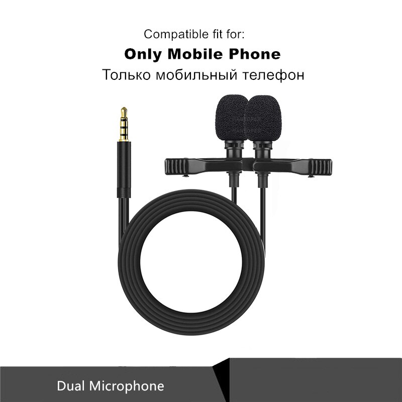 Doppio Mini portatile Lavalier microfono a condensatore Clip-on risvolto Mic cablato Mikrofo/Microfon per telefono per PC portatile: Style 4