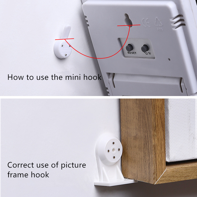 20pcs Multi Function White Plastic Invisible Wall Mount Photo Picture Frame Clock Mirror Nail Hook Hanger Seamless Nail