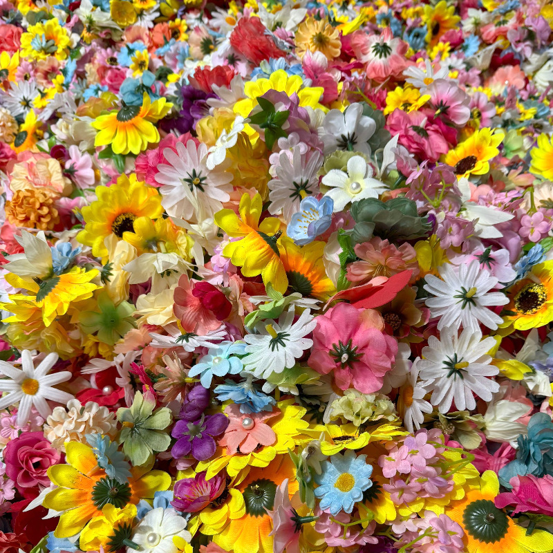 20 piezas cortina de flores flotantes artificiales para decoración de fotos de boda Material de flores Diy suministros para manualidades cortina de línea de puerta de casa: Beige