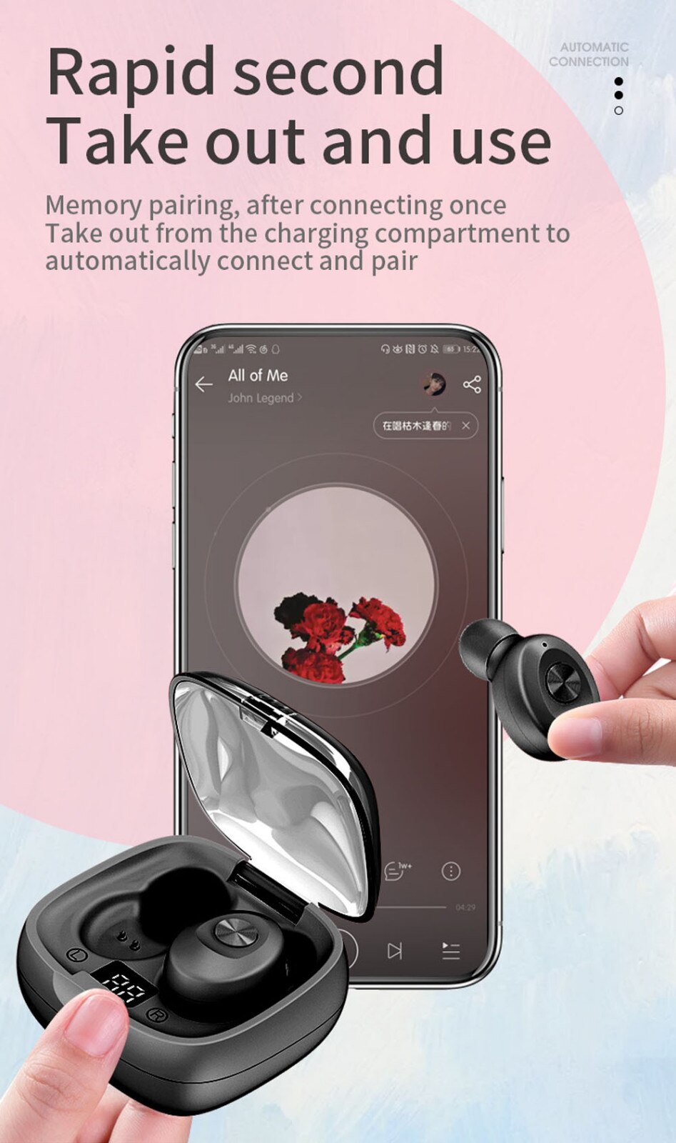 Bluetooth Oortelefoon 5.0 Draadloze Headset Led Digitale Aanraken Oordopjes Mini Stereo Oordopjes IPX5 Waterdichte Hoofdtelefoon Oordopjes 7