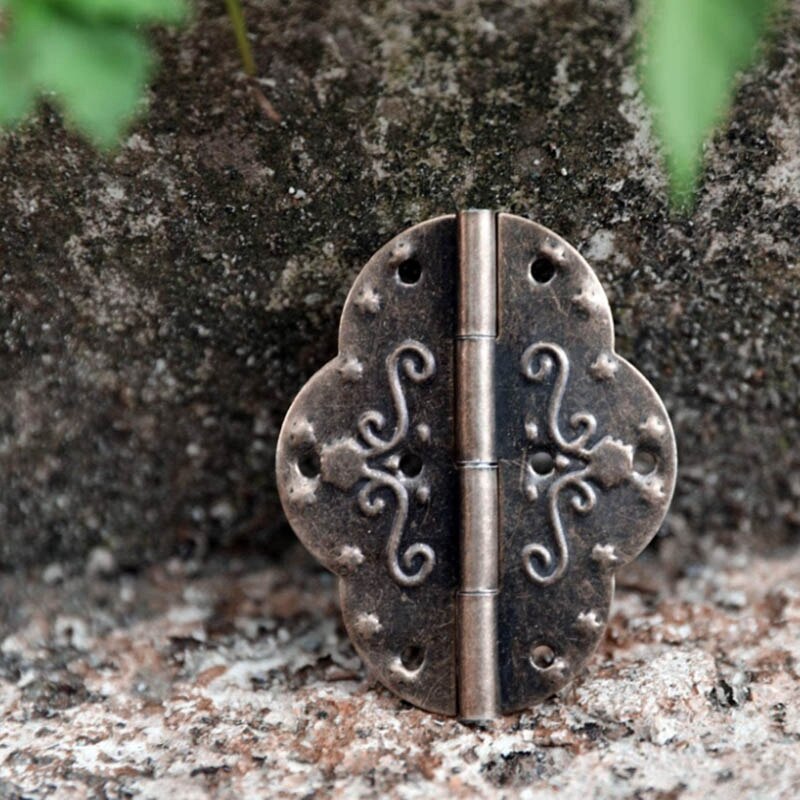 Antique Retro Hinges with Screws for Cabinet Door Cupboard Jewelry Box Wood Box